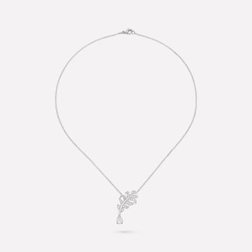 PLUME DE PEARL NECKLACE SILVER DIAMOND