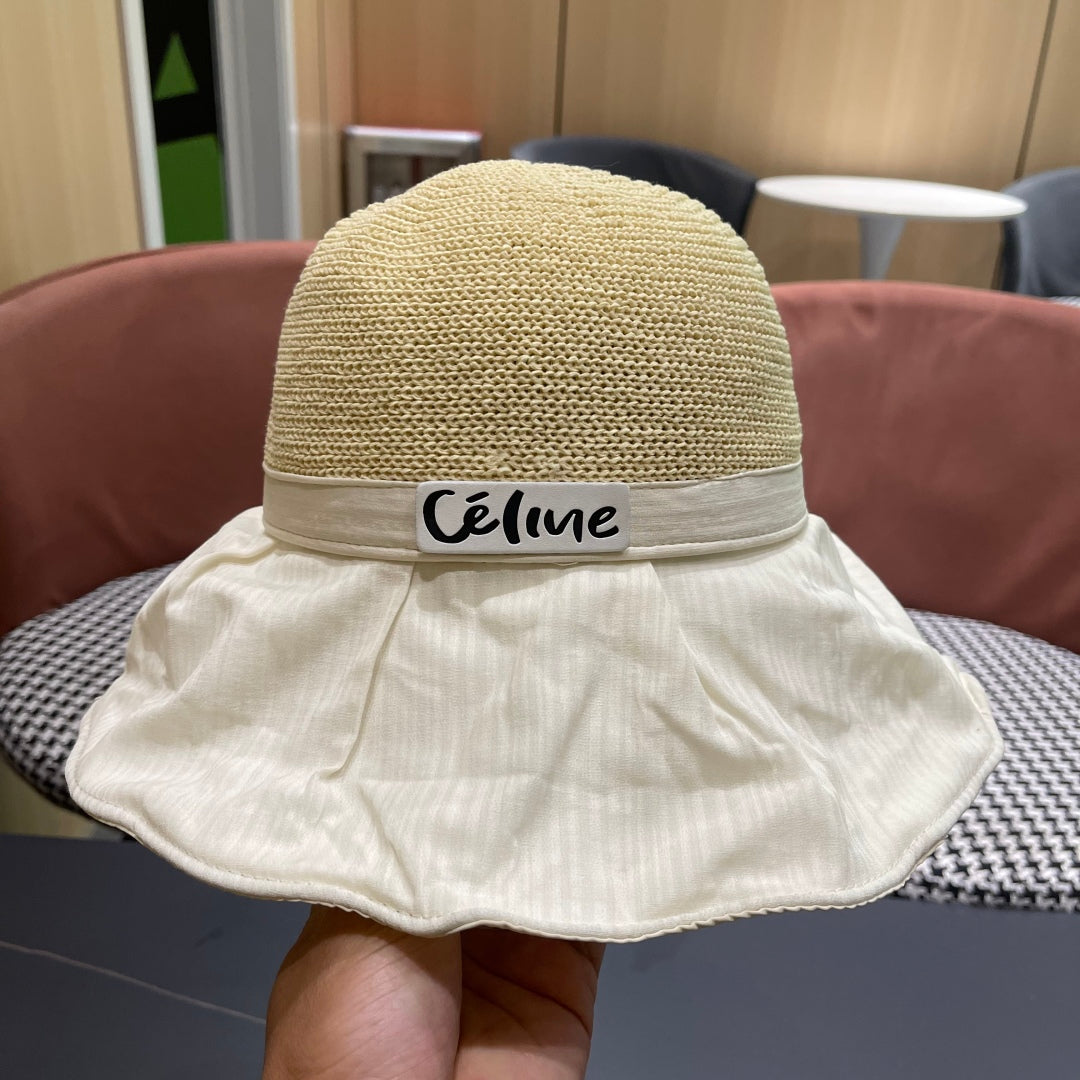 WIDE BRIM HAT MODEL 651950 IN WHITE MESH FABRIC