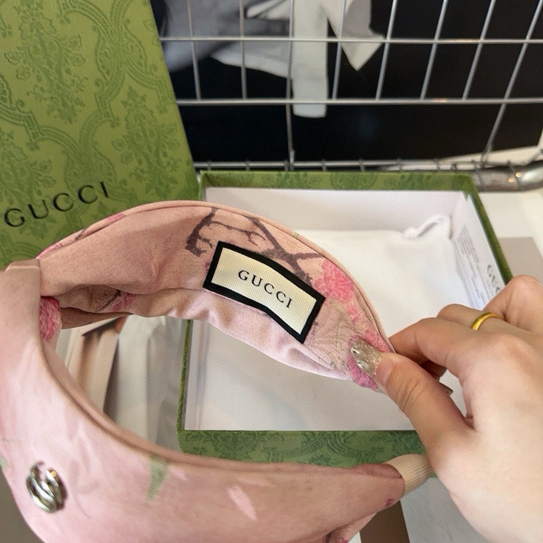 PALE PINK GRAY SILK-BLEND HAIRBAND 407923