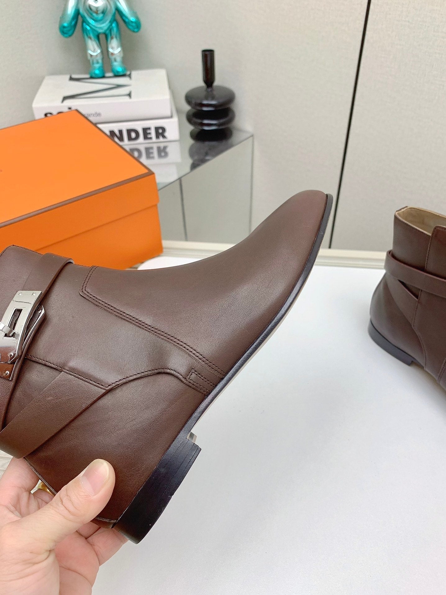 WOMEN'S NEO ANKLE BOOT IN RUSSET BROWN CALFSKIN