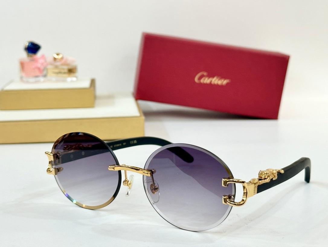 PANTHÈRE ROUND FRAME SUNGLASSES CT0561S IN METAL