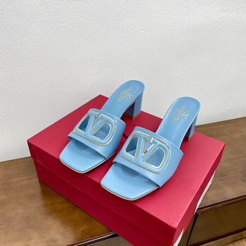 Vlogo Cut-Out 60 Sandal Baby Blue Calfskin
