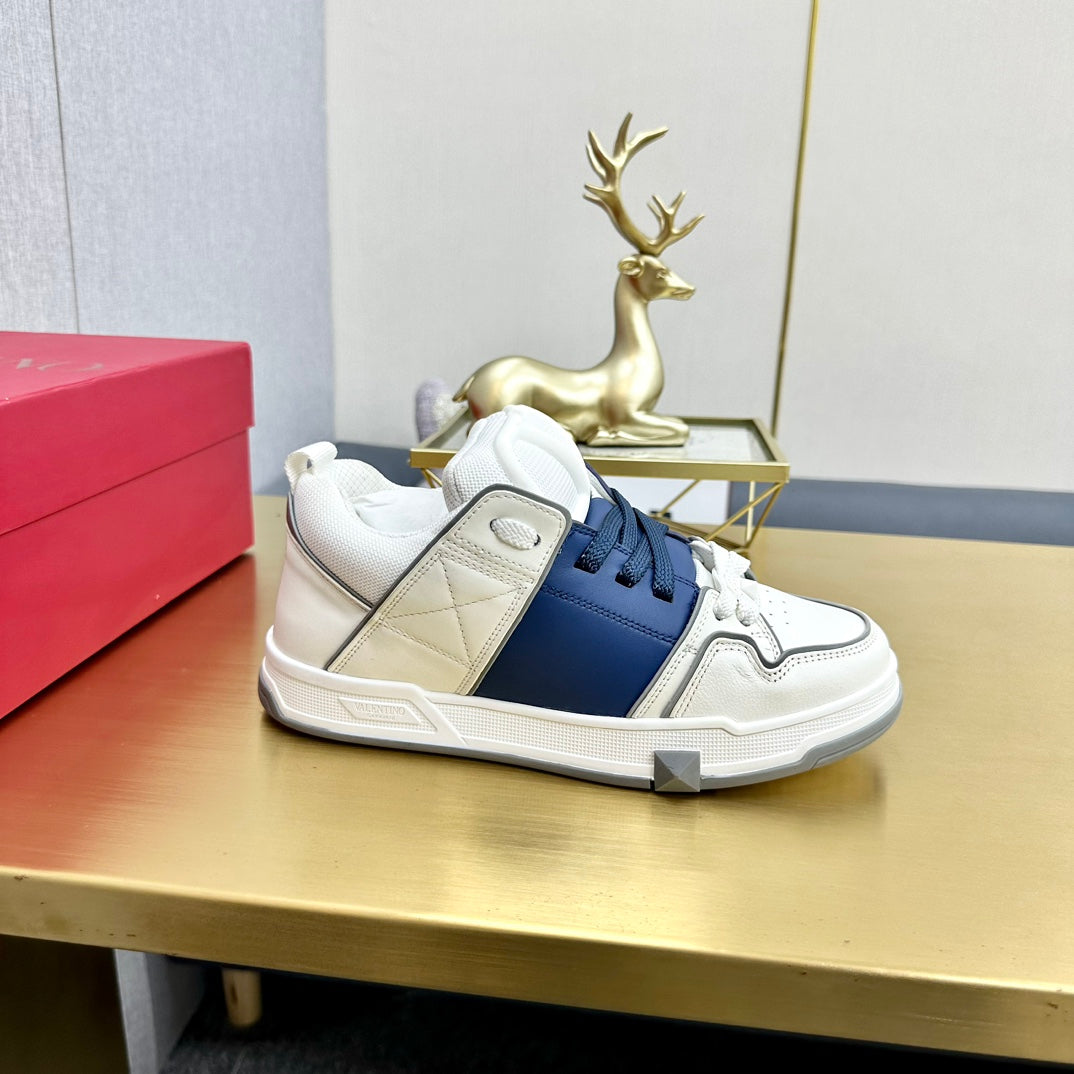 One Stud Sneaker Garavani Calfskin Fabric Blue White
