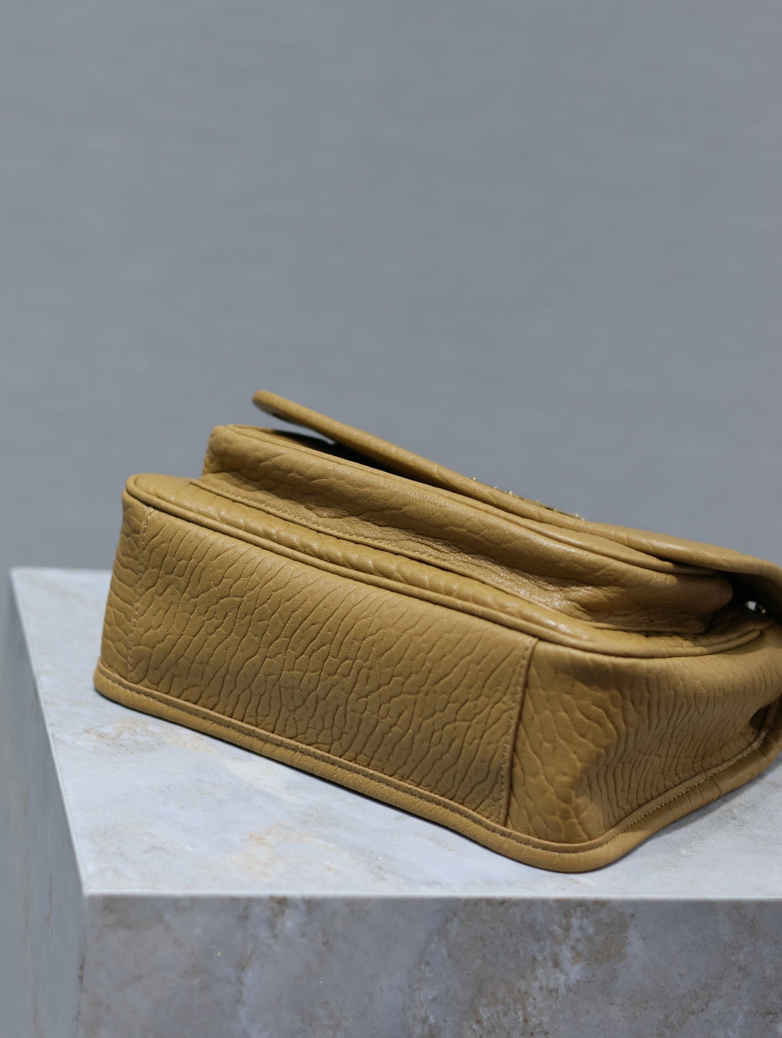 NIKI BABY 22 IN DIJON YELLOW ELEPHANT PATTERN LAMBSKIN