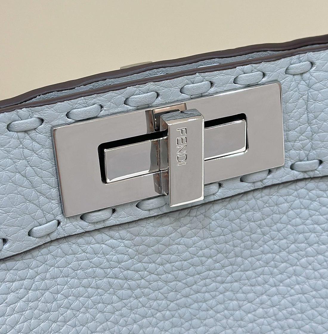PEEKABOO ISEEU 33 IN BABY BLUE GRAINED CALFSKIN SILVER HARDWARE