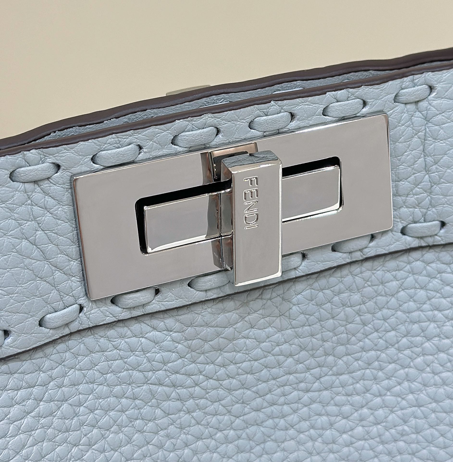 PEEKABOO ISEEU 33 IN BABY BLUE GRAINED CALFSKIN SILVER HARDWARE